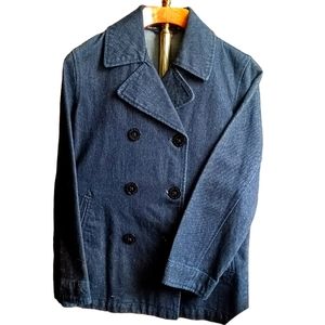 Old Navy Double Breasted Denim Jacket Small 100% Cotton